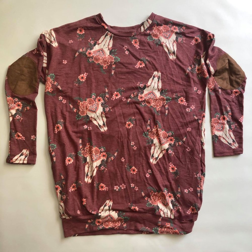 CHERISH BULL SKULL TUNIC WITH POCKETS